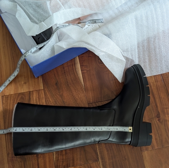 Stuart Weitzman Norah Smooth Calf Leather Boots 9 1/2 + Dust Bags New in Box❤️ - Picture 10 of 16